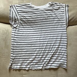 a new day Black and White Striped Tee